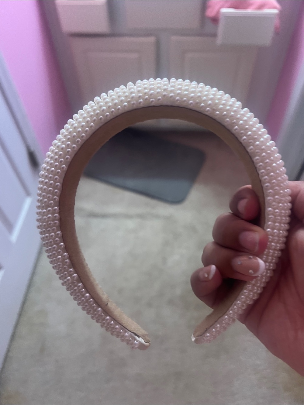 Ivory Pearl Embellished Padded Headband